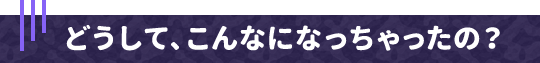 どうして、こんなになっちゃったの?
