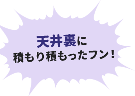 天井裏に積もり積もったフン